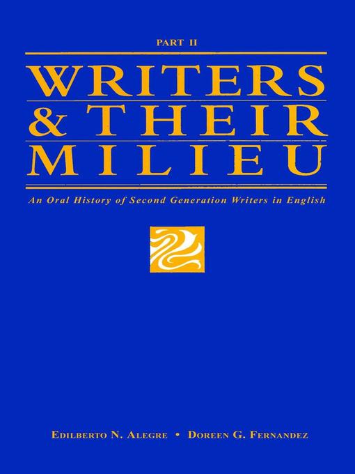 Cover of Writers and Their Milieu
